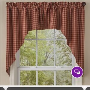 Sturbridge Plaid Cotton Swag 72'' W Window Valance (Set of 2)